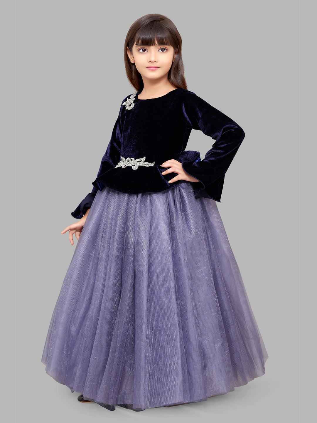 Buy Navy Blue Velvet Gown for Women Online from India's Luxury Designers  2024